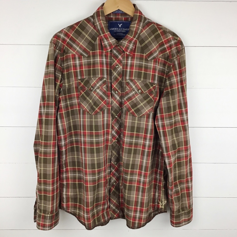 American Eagle L Shirt Vintage Fit Snap Button